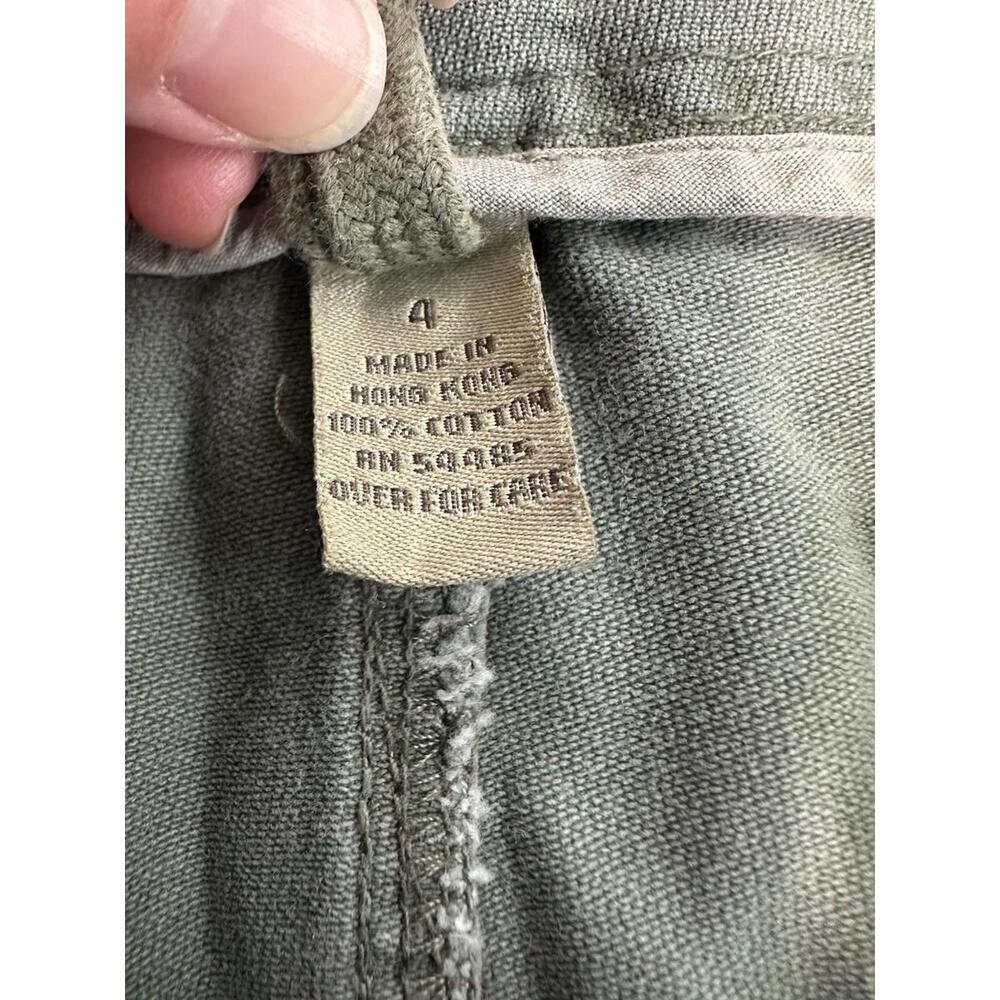 Vintage Y2K American Eagle Cargo Pants Womens 4 Olive Green Utility Split Hem - Picture 8 of 9